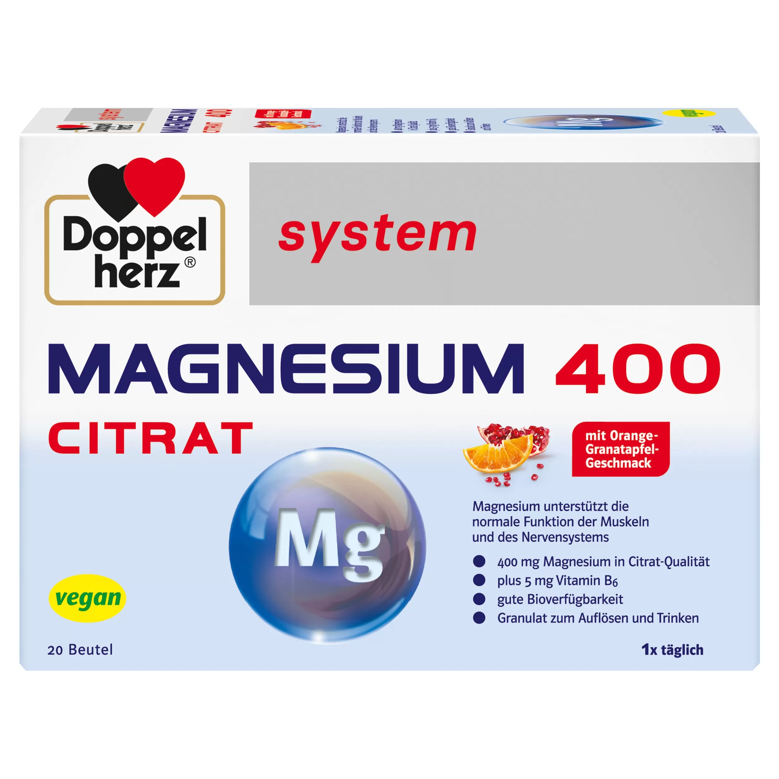 Doppelherz aktiv Magnezij 400 CITRAT, granulat za raztapljanje