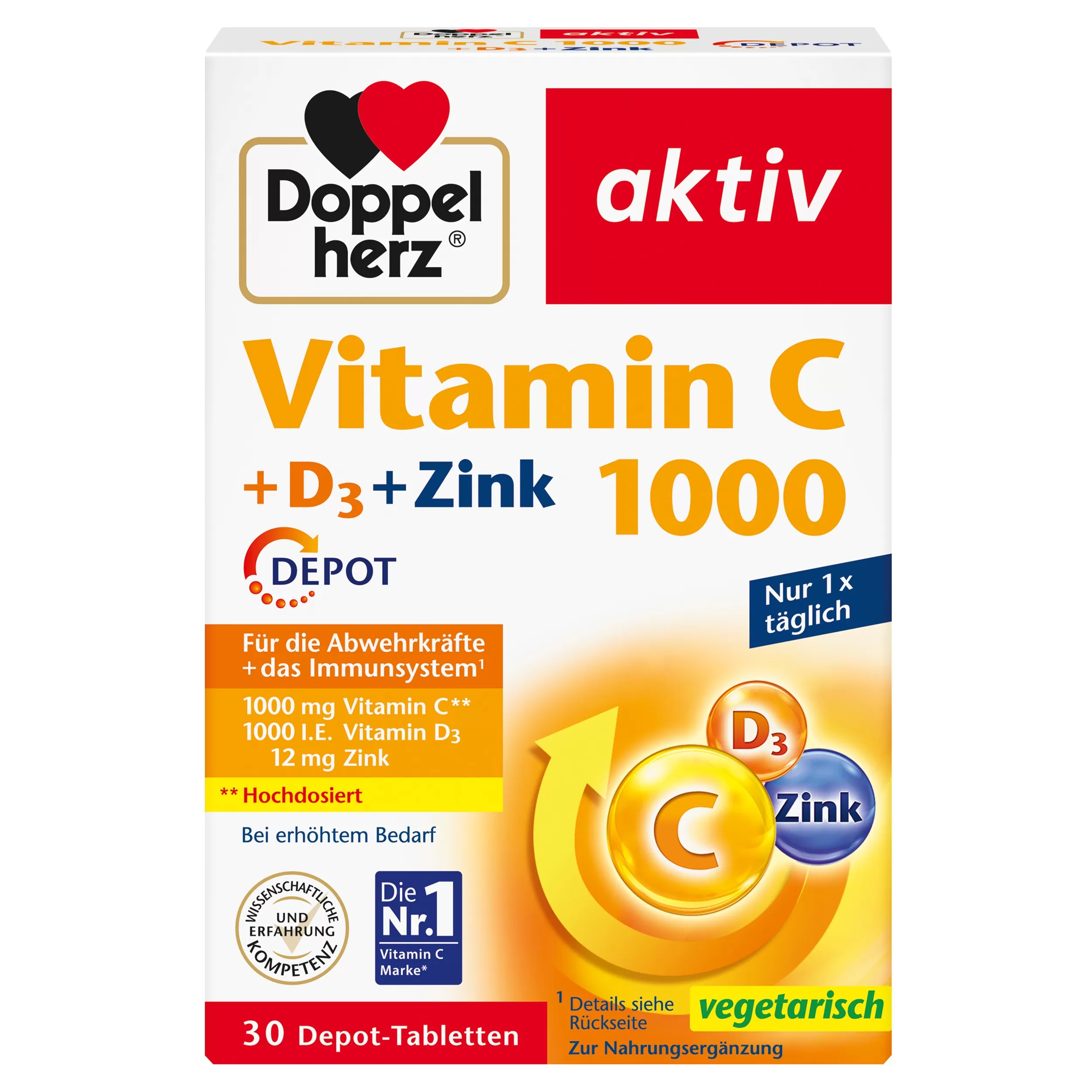 Doppelherz aktiv Vitamin C 1000 + D3 + cink 