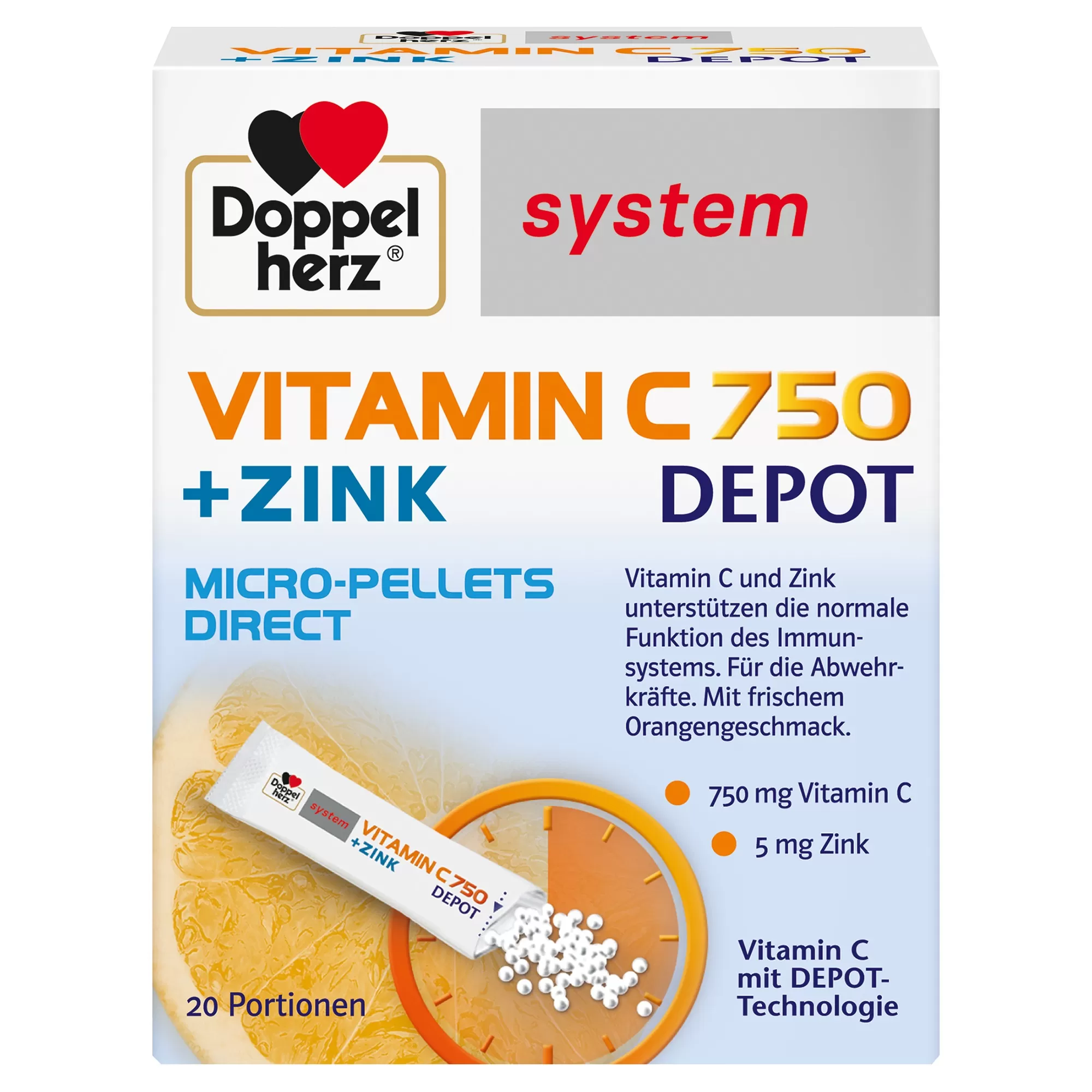 Doppelherz system Vitamin C 750 + cink, DEPO, DIREKT