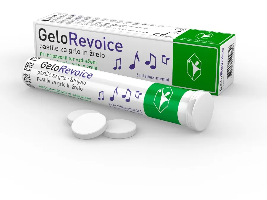 GeloRevoice pastile, črni ribez/mentol