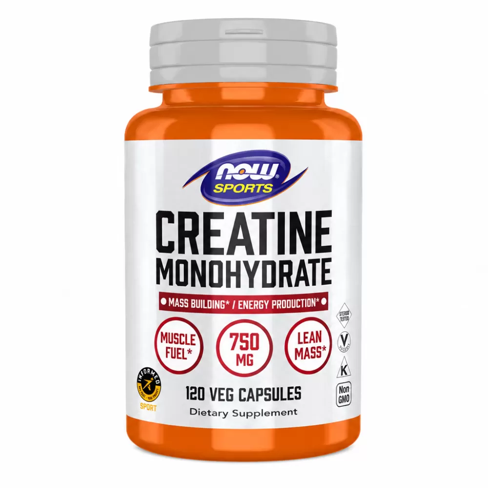 NOW Kreatin Monohidrat, 750 mg, 120 kps